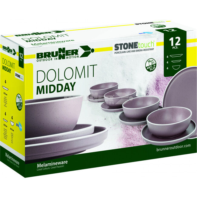 Brunner Midday Dolomite set di utensili da campeggio, viola