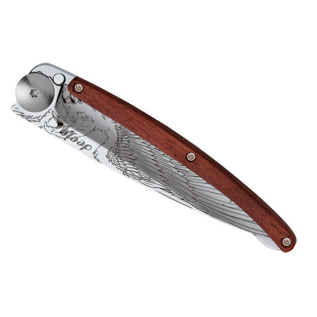 Deejo Tattoo Coltello di chiusura Specchio corallo Aquila