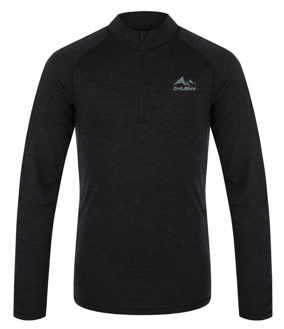 Husky DL Merow Zips merino shirt, nero