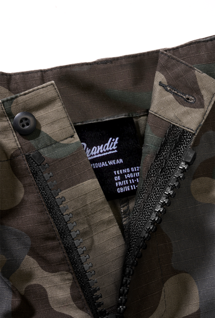 Brandit Pantaloncini BDU Ripstop da bambino, darkcamo