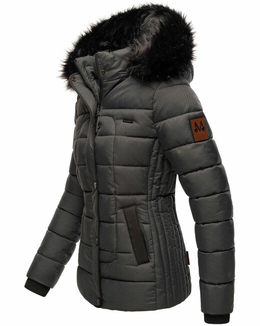 Marikoo Unique giacca invernale da donna con cappuccio, antracite