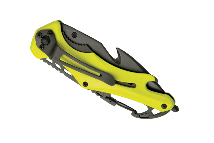 Baladeo ECO201 coltello di salvataggio di emergenza, giallo riflettente