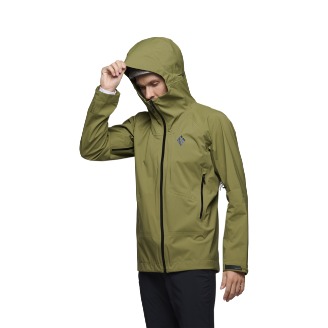 Black Diamond Highline Stretch Shell Women's Men's Waterproof Jacket, Crag Green