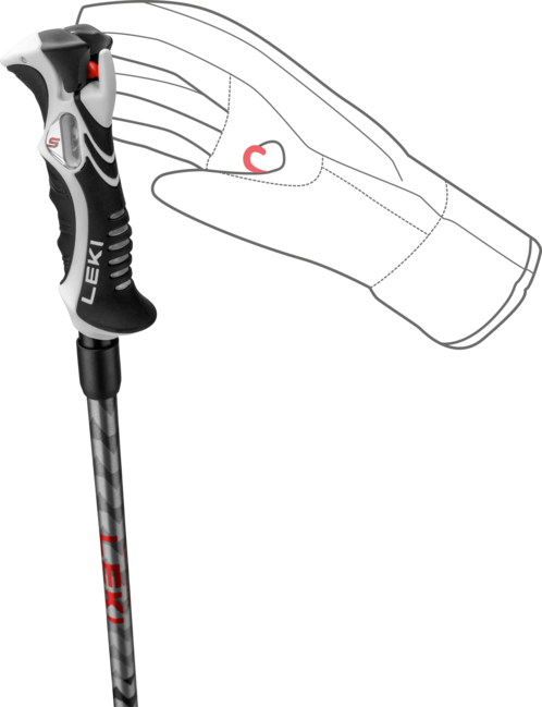 Leki Hot Shot S bastoncini da sci, nero anodizzato-grigio anodizzato-rosso brillante