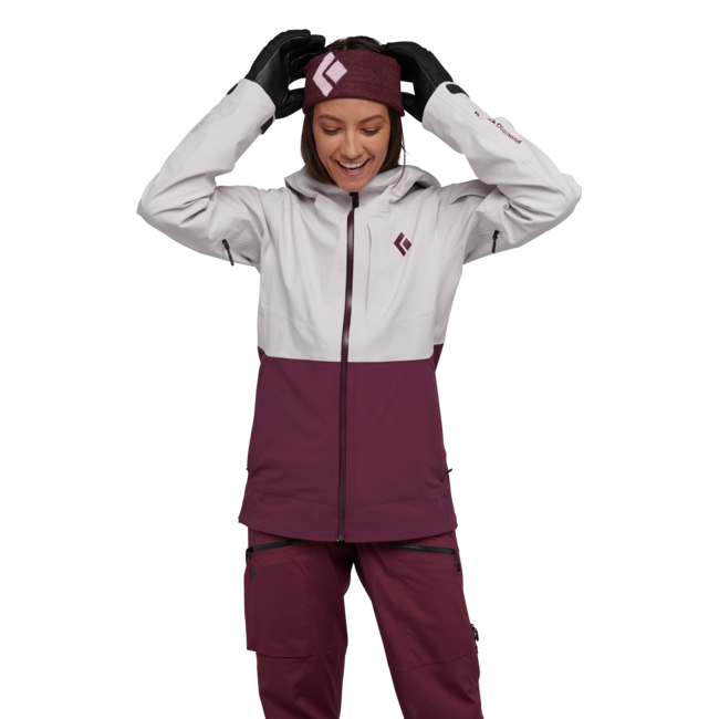 Black Diamond Recon Stretch Ski Shell giacca da sci da donna, rosa ghiaccio-mirtillo nera
