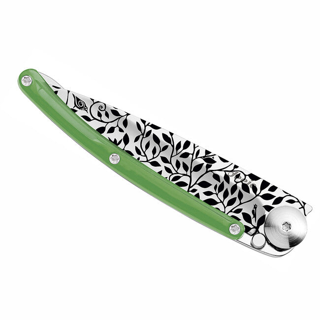 Deejo Coltello di chiusura tatuaggio verde Natura