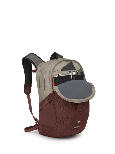 Osprey Comet zaino da città, sawdust tan/raisin red