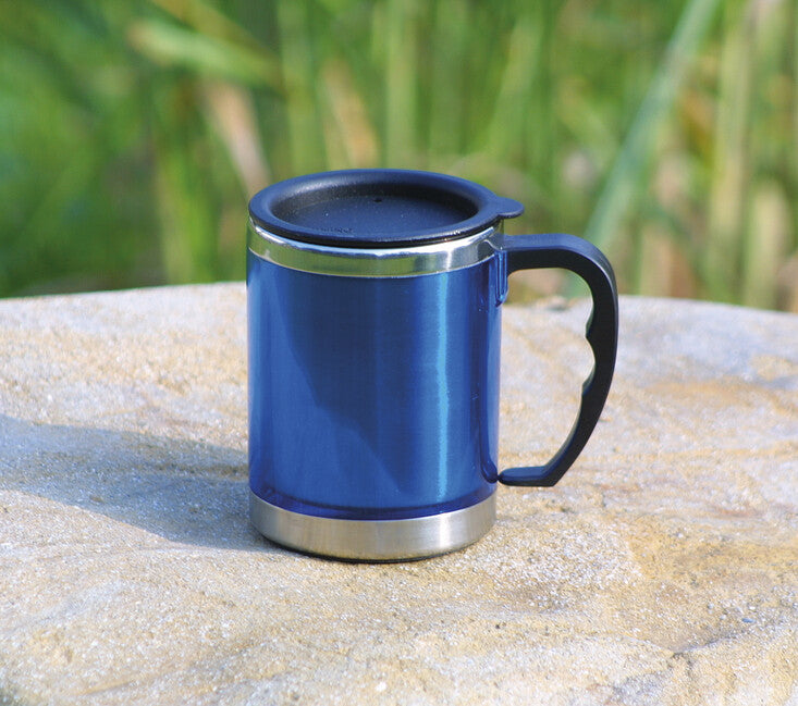 BasicNature Mug pozzetto in acciaio inox 0,42 l, blu