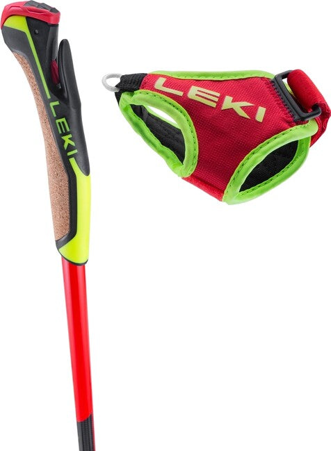 Leki HRC marathon bastoncini da sci, rosso brillante-giallo neon-nero