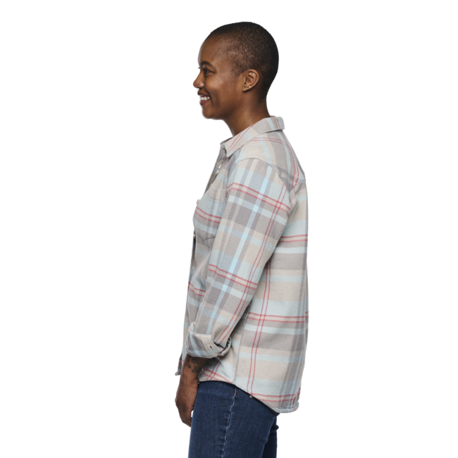 Black Diamond Women's Project Flannel Shirt, Pewter-Belay Blue Plaid