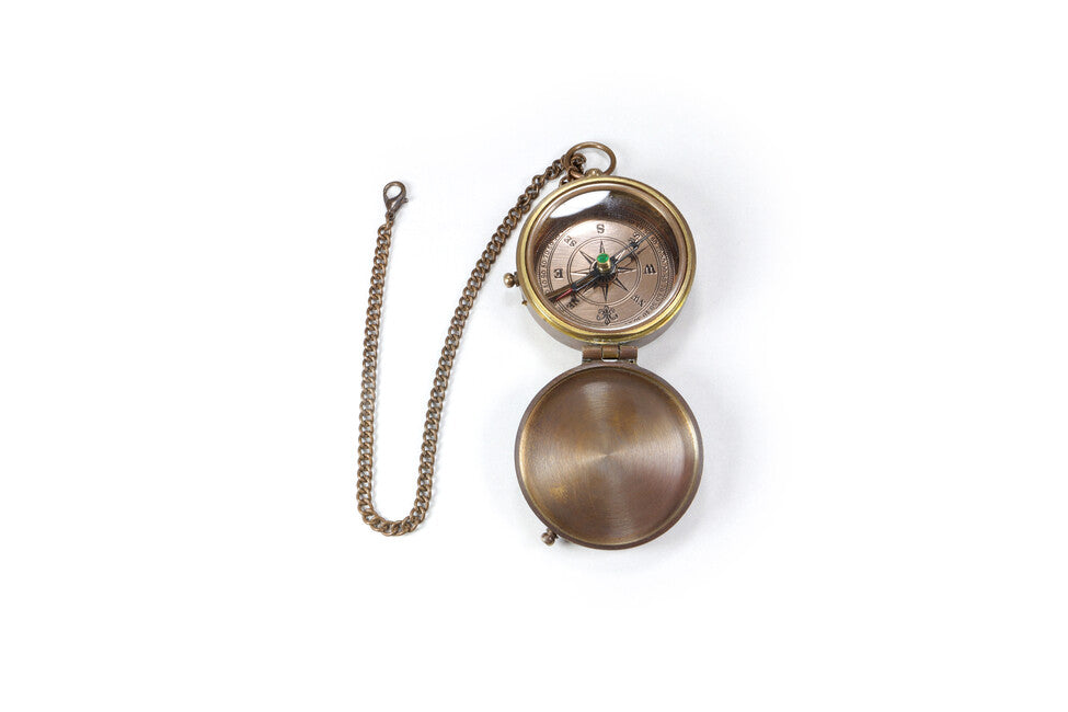Origin Outdoors Pocket Compass Vintage Ορειχάλκινη Σοβιετική Τσέπης Πυξίδα με Δερμάτινη Θήκη