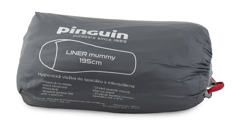 Pinguin Mummy fodera igienica per sacco a pelo 195cm , grey