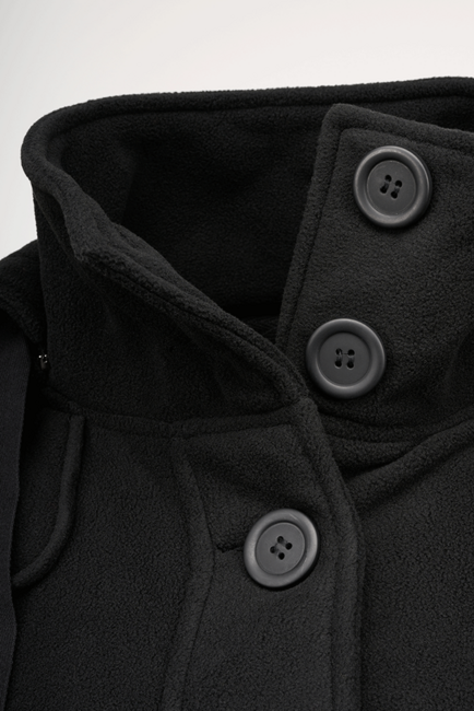 Brandit Cappotto quadrato in pile da donna, nero