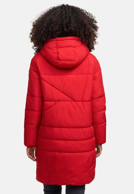 Navahoo Bliblablubb giacca invernale da donna con cappuccio, salsa rossa