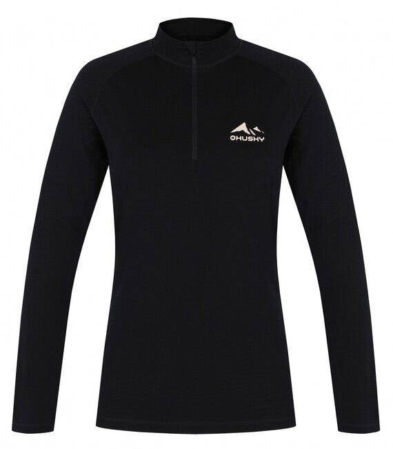 Husky Merow Zip maglia termica da donna con zip, nera