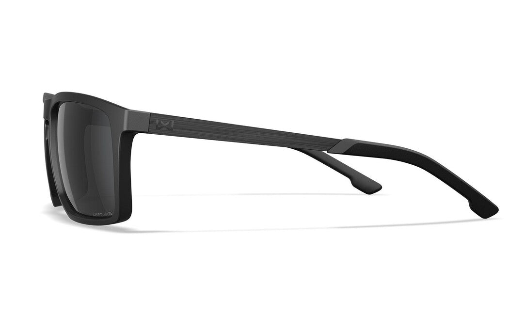 Wiley X Axe Sunglasses, Captivate Polarized Grey/Matte Black
