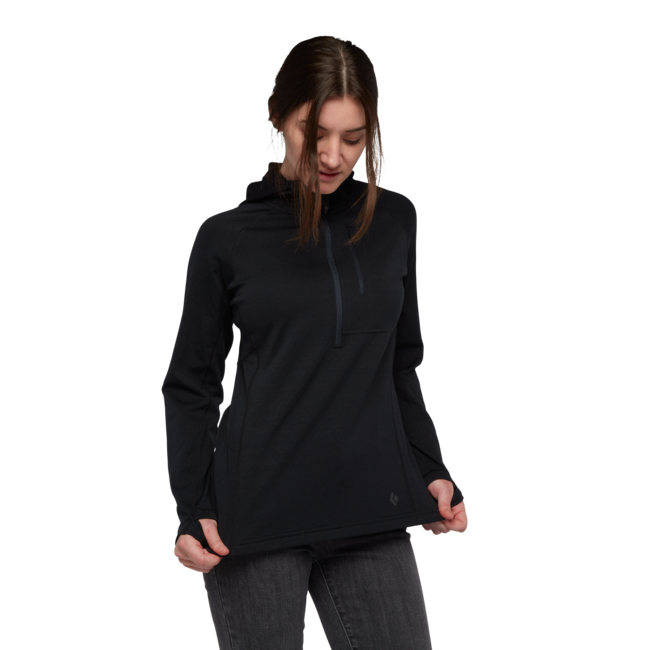 Black Diamond Coefficient felpa da donna con cerniera, nera