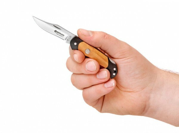 Böker Manufaktur Solingen Boy Scout Lightweight coltello tascabile 5,7 cm, legno d'oliva, g10
