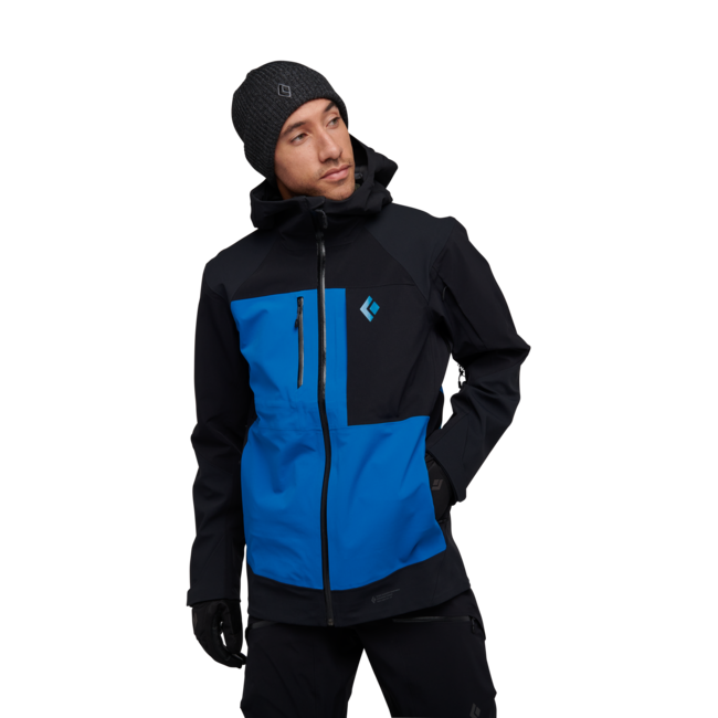 Black Diamond Recon Stretch Pro Shell da uomo giacca da sci, nero-kingfisher