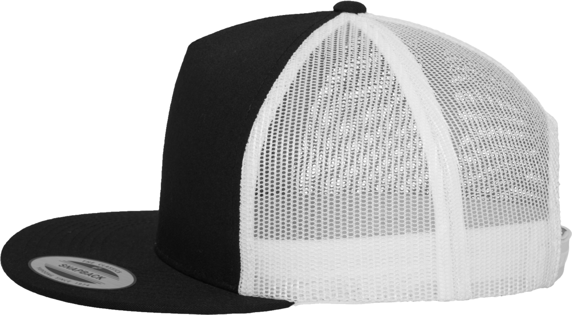 Brandit Classic Trucker 2-Tone σκούφος με ίσιο γείσο, μαύρο-λευκό