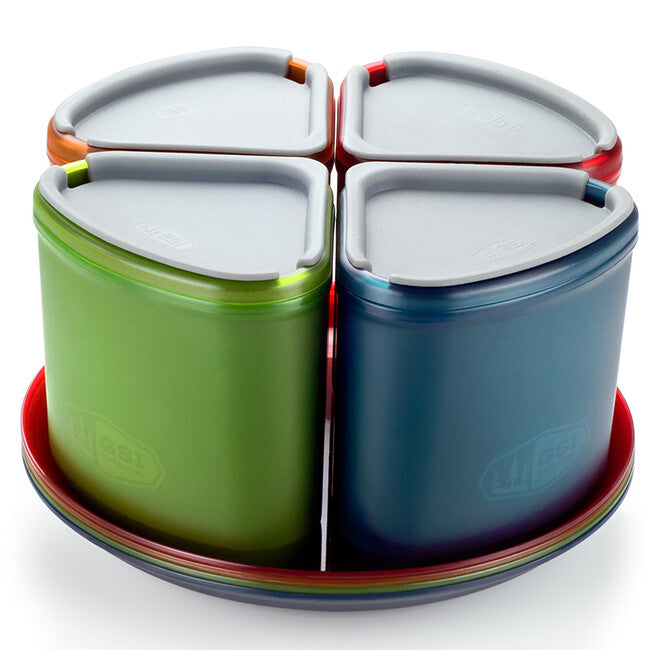 GSI Outdoors Infinity set di utensili da campeggio per 4 persone compact tableset, multicolor