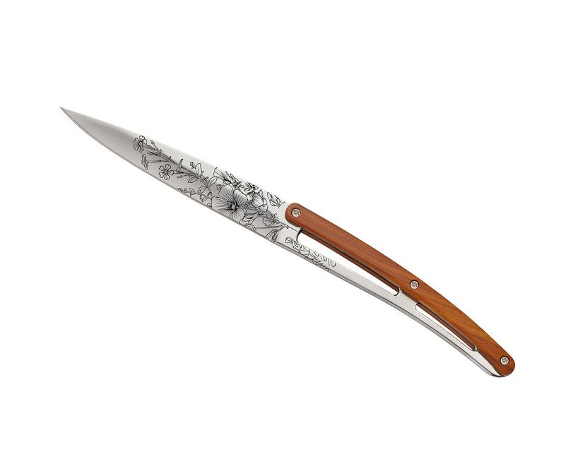 Deejo Tattoo set di 6 coltelli da bistecca superficie lucida, corallo design Blossom