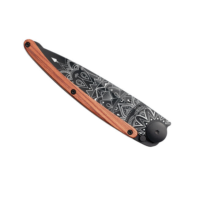 Deejo Tattoo mandala coltello di chiusura, black coralwood