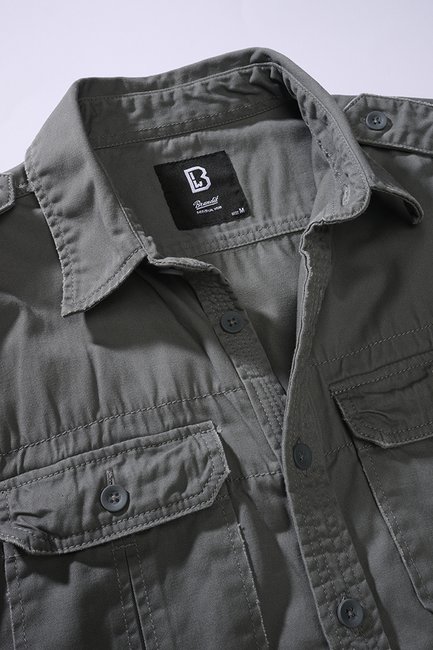Brandit Vintage camicia a maniche lunghe, grigio antracite