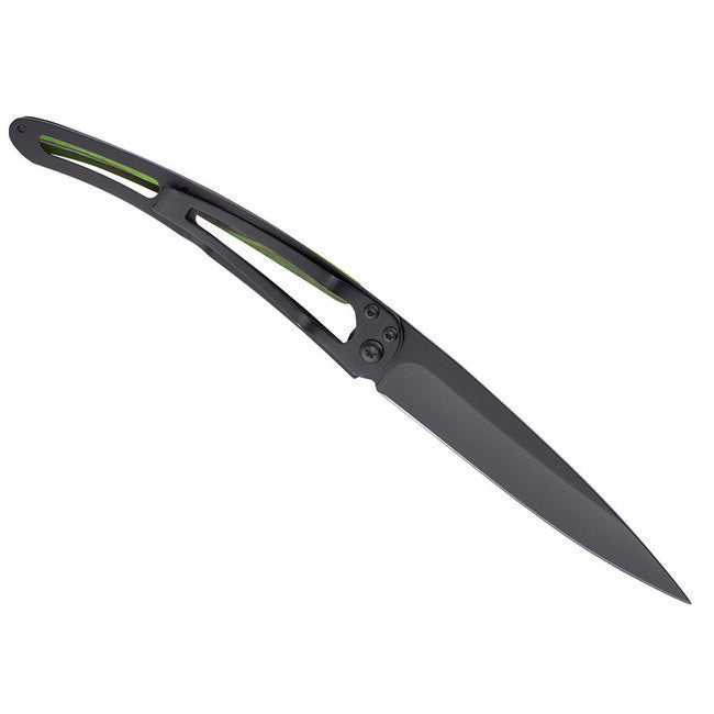 Deejo Versailles Αναδιπλούμενο Μαχαίρι Black tattoo Green Beech