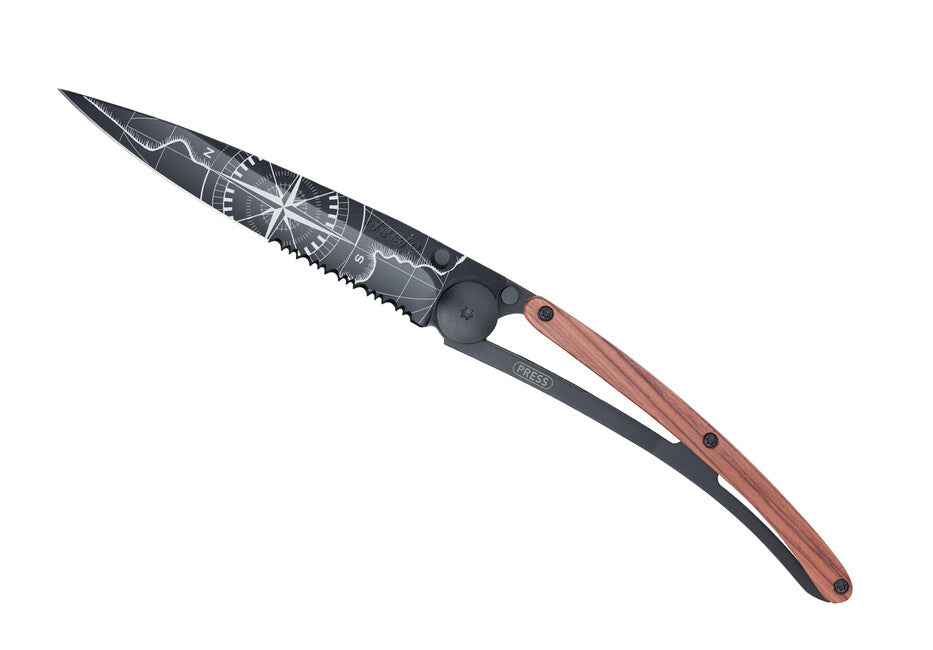 Deejo Serrattura coltello in legno di corallo nero Terra Incognita