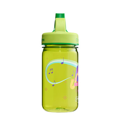 Nalgene Grip-n-Gulp Borraccia per bambini 0,35 l con coperchio verde, leone musicale