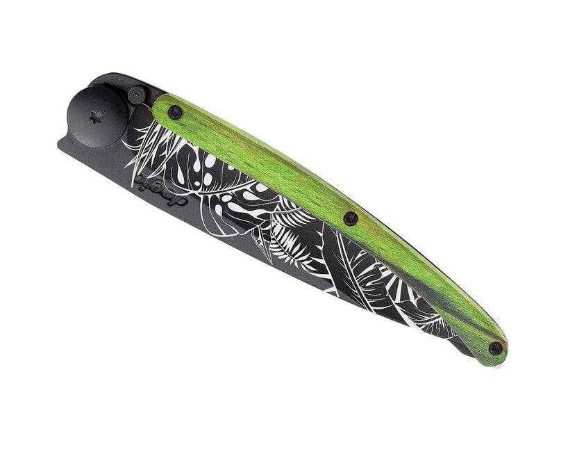 Deejo Tattoo coltello nero verde faggio Jungle