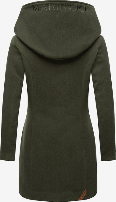 Marikoo MAIKOO cappotto invernale da donna con cappuccio, oliva