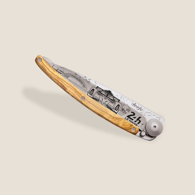Deejo Le Mans coltello di chiusura tattoo in legno d'ulivo Giorno