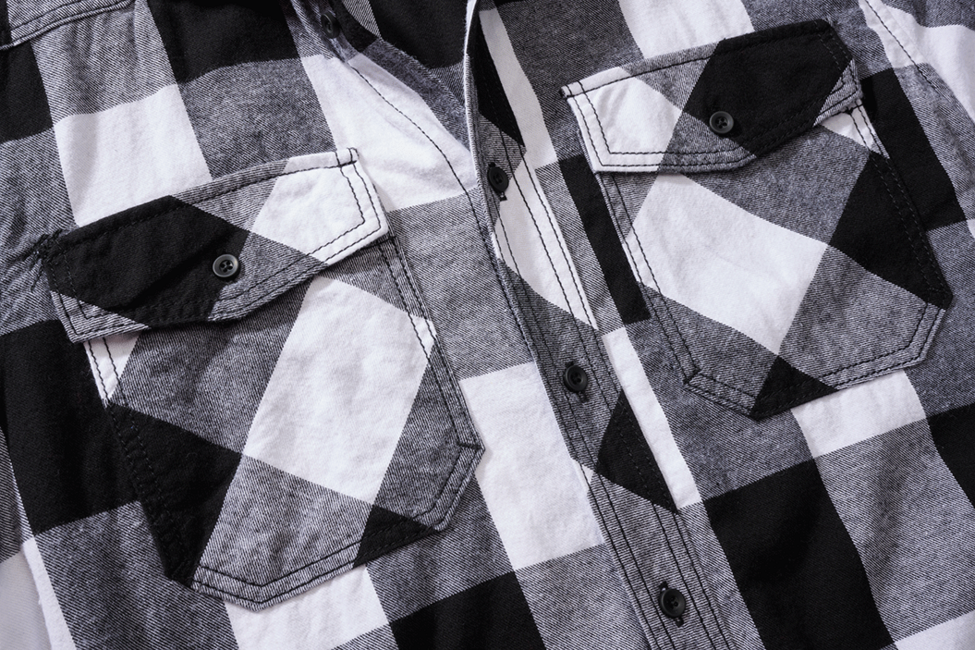 Brandit Check camicia a maniche corte, bianco/nero