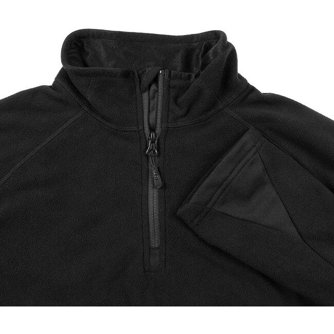 MFH Troyer t-shirt in pile a maniche lunghe, nero