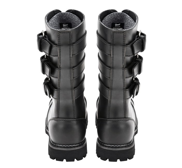 Brandit Phantom stivali in pelle con fibbie, nero