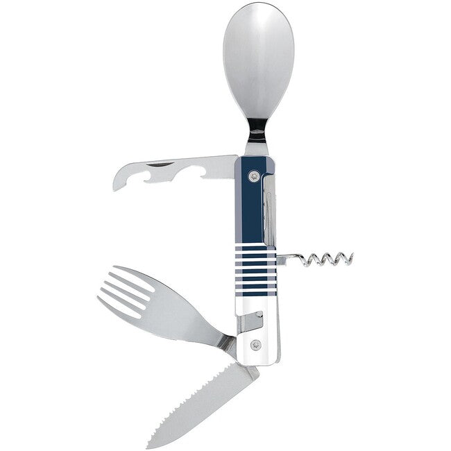 Akinod A02M00044 posate multifunzione 13h25, finitura blu mariniere-specchio
