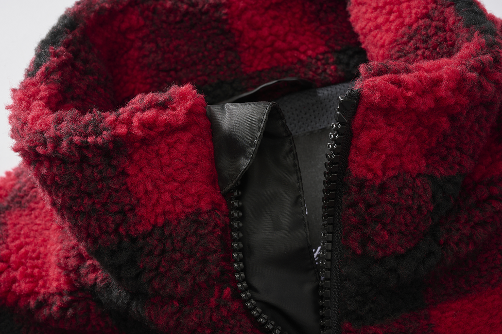 Brandit Teddyfleece gilet in pile, rosso/nero