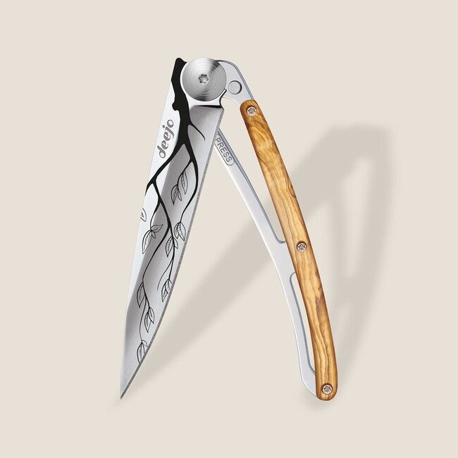 Deejo Tattoo coltello chiusura Specchio legno d'ulivo Albero