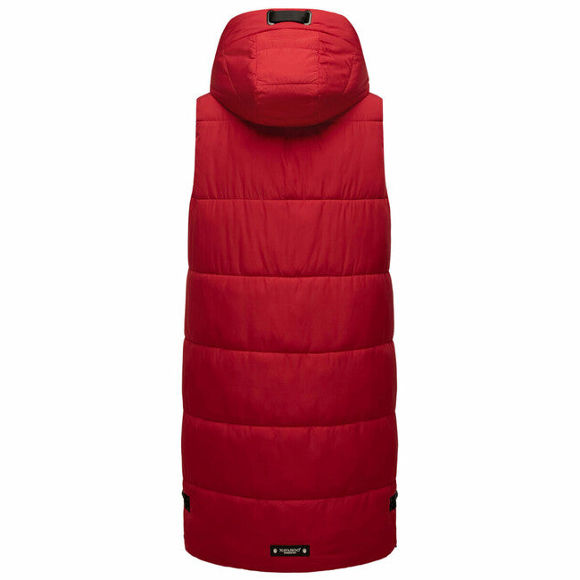 Navahoo Schnuffelchen gilet lungo da donna, rosso salsa