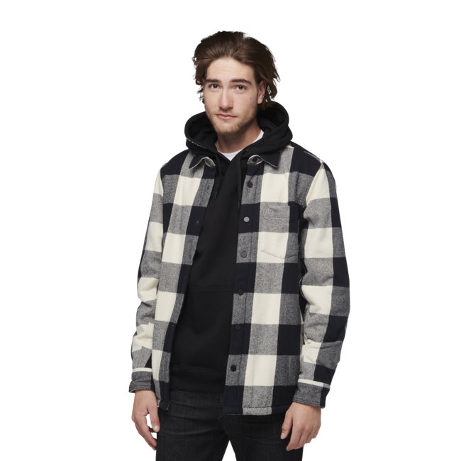 Black Diamond Project Lined Flannel camicia di flanella da uomo, plaid bianco/nero
