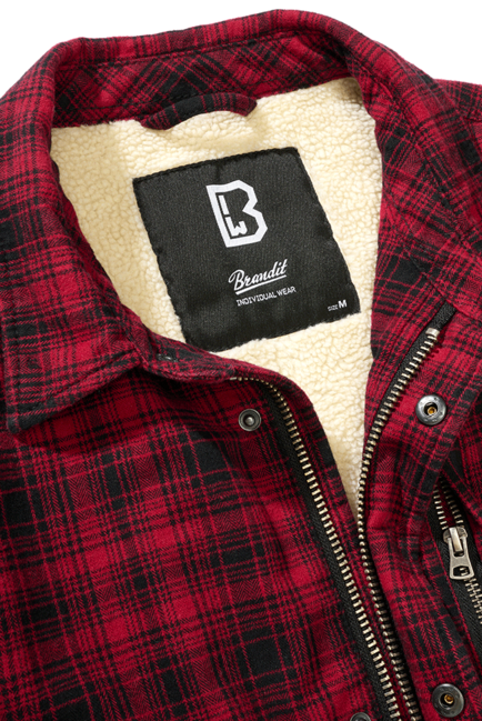 Brandit Classic Sherpa giacca, nero-rosso