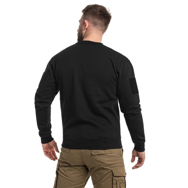 Mil-Tec Tactical mikina s okrúhlym výstrihom, čierna