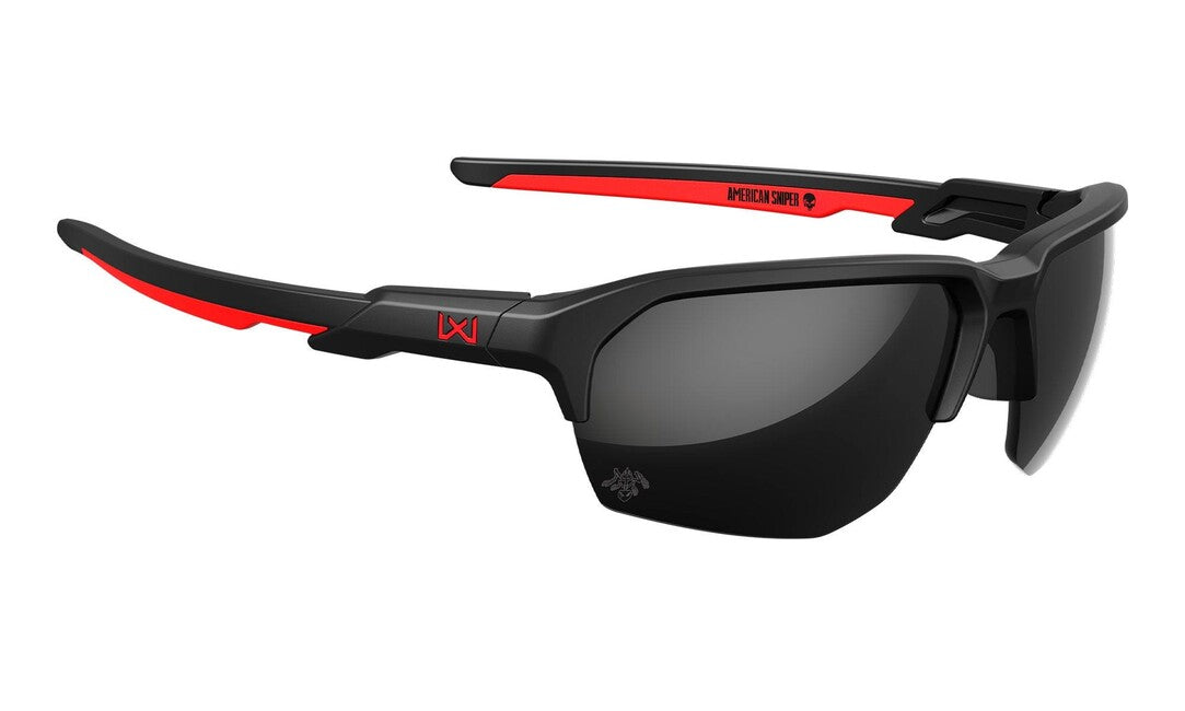 Wiley X Jakl Sunglasses, Captivate Black Mirror/Matte Black/Red