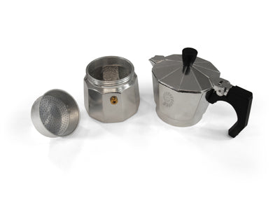 Origin Outdoors Macchina da caffé espresso per 9 tazze, acciaio inox