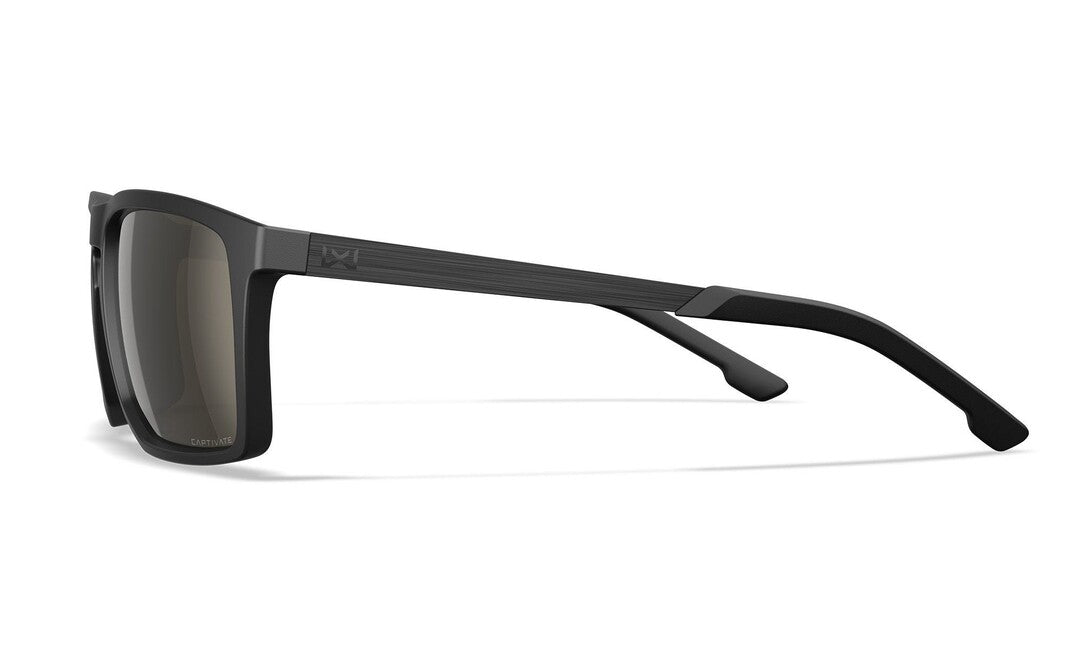 Wiley X Axe Sunglasses, Captivate Polarized Tungsten Mirror/Matte Black