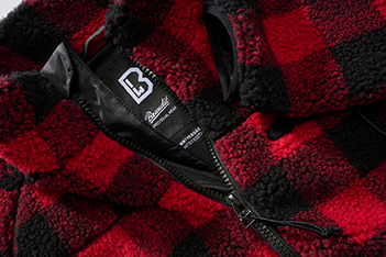 Brandit Teddyfleece giacca in pile, rosso/nero