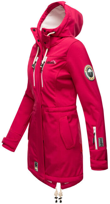 Marikoo ZIMTZICKE giacca invernale softshell da donna con cappuccio, fucsia