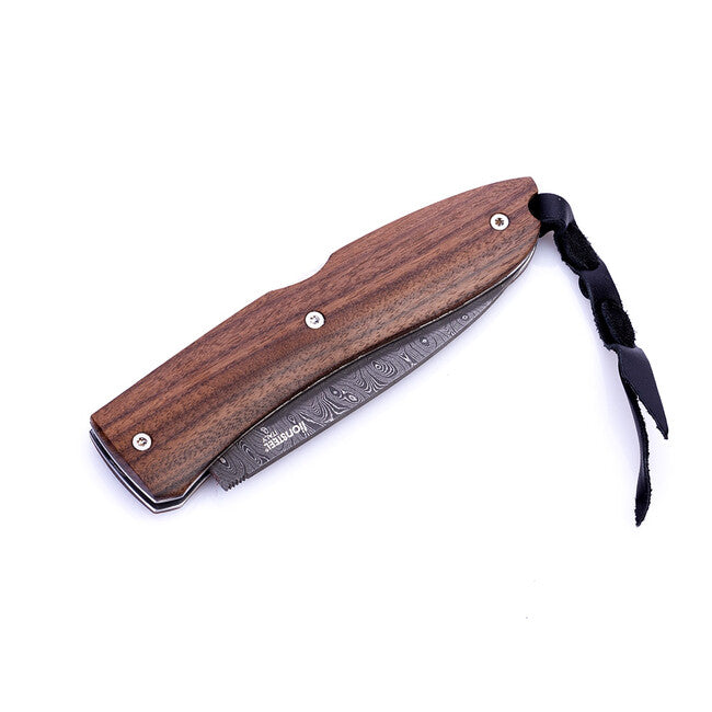 Lionsteel 8800D-CB coltello tascabile con lama in acciaio damascato, opera